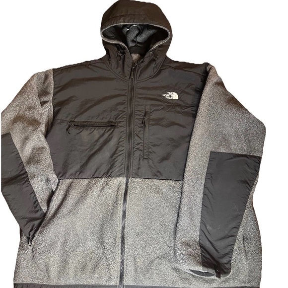 The North Face Men's Hooded Full-Zip Fleece Jacket. Black/Grey XXL - Picture 1 of 9
